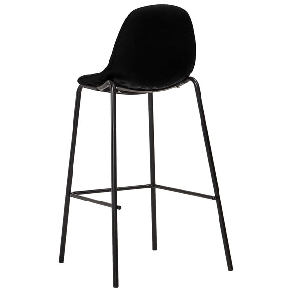 vidaXL Bar Stools 2 pcs Black Fabric