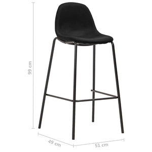 vidaXL Bar Stools 2 pcs Black Fabric