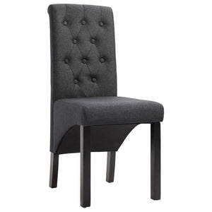 vidaXL Dining Chairs 6 pcs Dark Grey Fabric