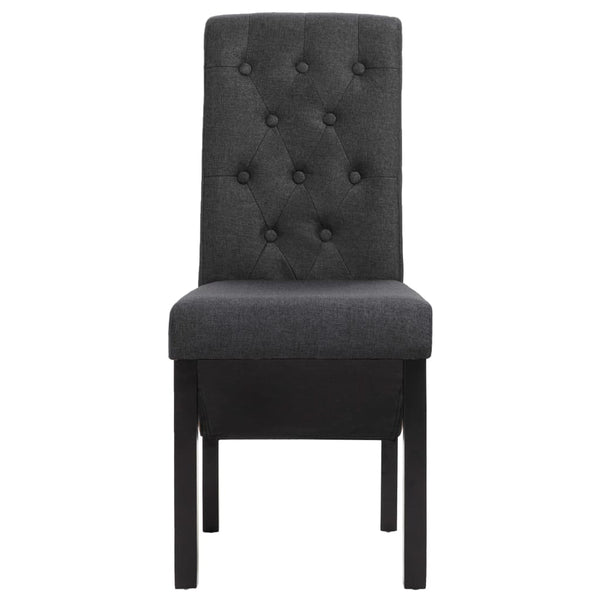 vidaXL Dining Chairs 6 pcs Dark Grey Fabric