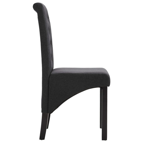 vidaXL Dining Chairs 6 pcs Dark Grey Fabric