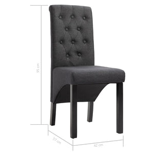 vidaXL Dining Chairs 6 pcs Dark Grey Fabric
