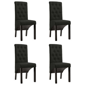 vidaXL Dining Chairs 4 pcs Black Fabric