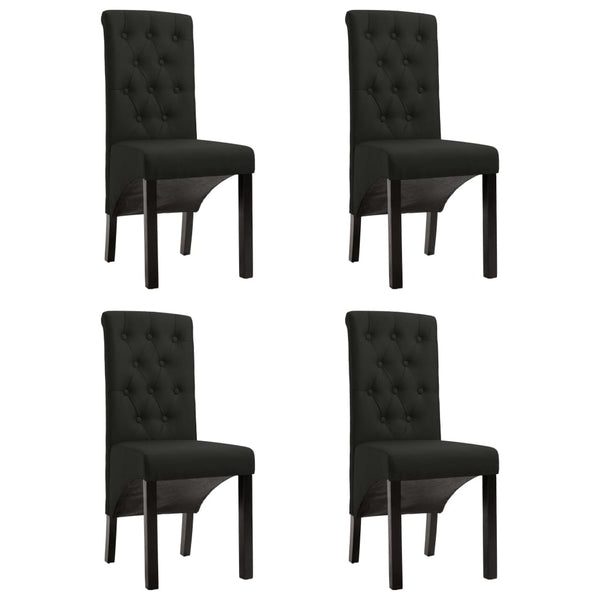 vidaXL Dining Chairs 4 pcs Black Fabric