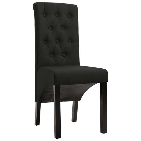 vidaXL Dining Chairs 4 pcs Black Fabric
