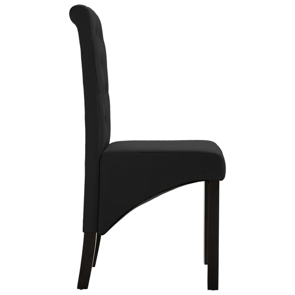 vidaXL Dining Chairs 4 pcs Black Fabric