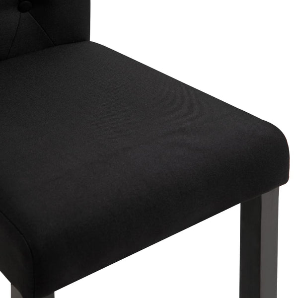 vidaXL Dining Chairs 4 pcs Black Fabric