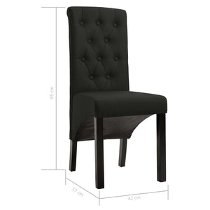 vidaXL Dining Chairs 4 pcs Black Fabric