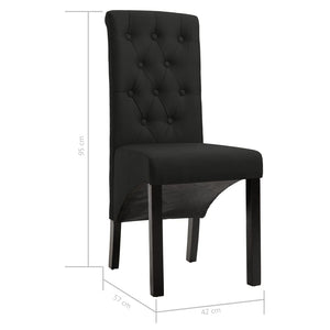 vidaXL Dining Chairs 6 pcs Black Fabric