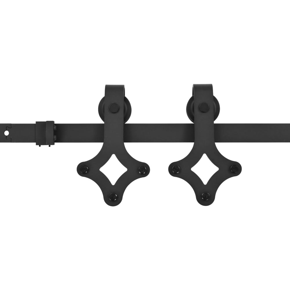 vidaXL Sliding Door Hardware Kit SKIEN 183 cm Steel Black