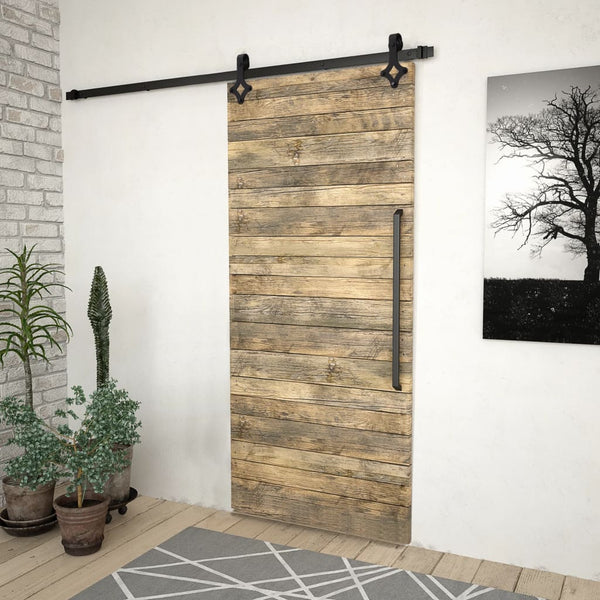 vidaXL Sliding Door Hardware Kit SKIEN 200 cm Steel Black