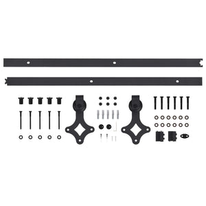 vidaXL Sliding Door Hardware Kit SKIEN 200 cm Steel Black