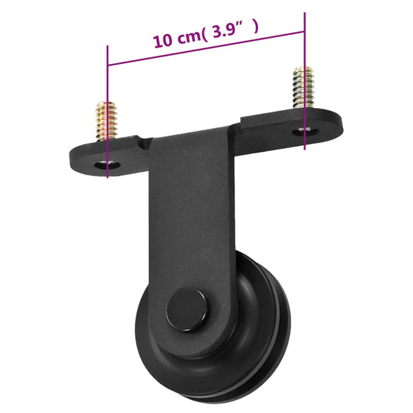 vidaXL Sliding Door Hardware Kit SKIEN 183 cm Steel Black