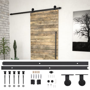 vidaXL Sliding Door Hardware Kit SKIEN 183 cm Steel Black