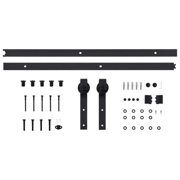 vidaXL Sliding Door Hardware Kit SKIEN 200 cm Steel Black