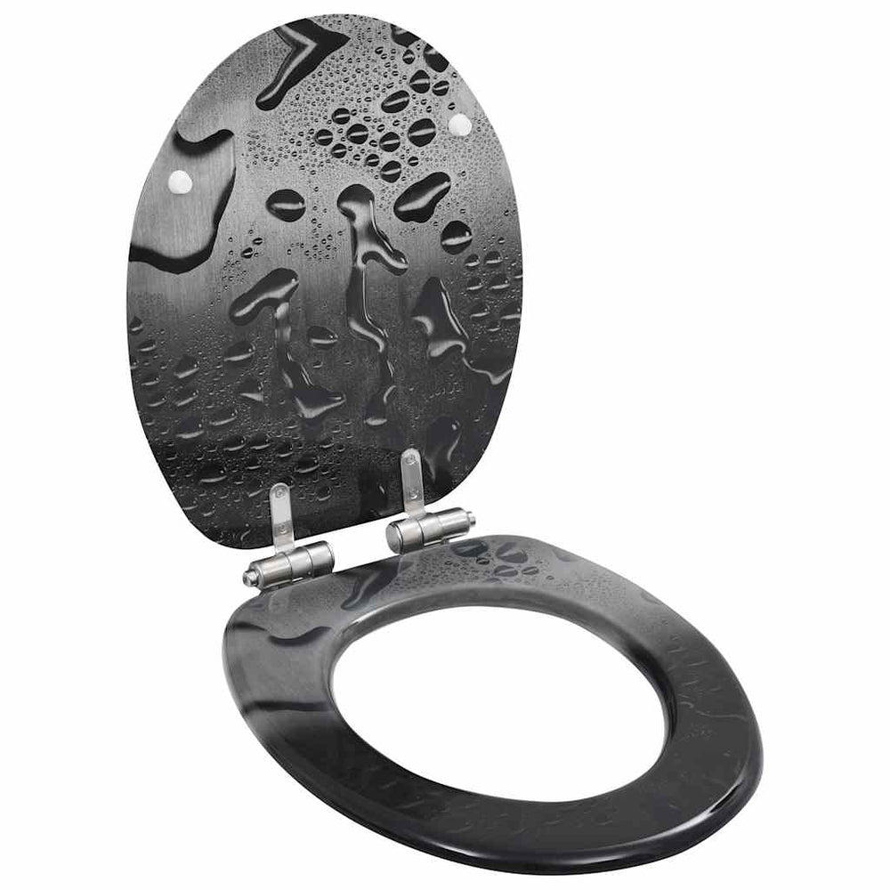 vidaXL Toilet Seats 2 pcs Soft-Close Lid MDF Water Drop Design