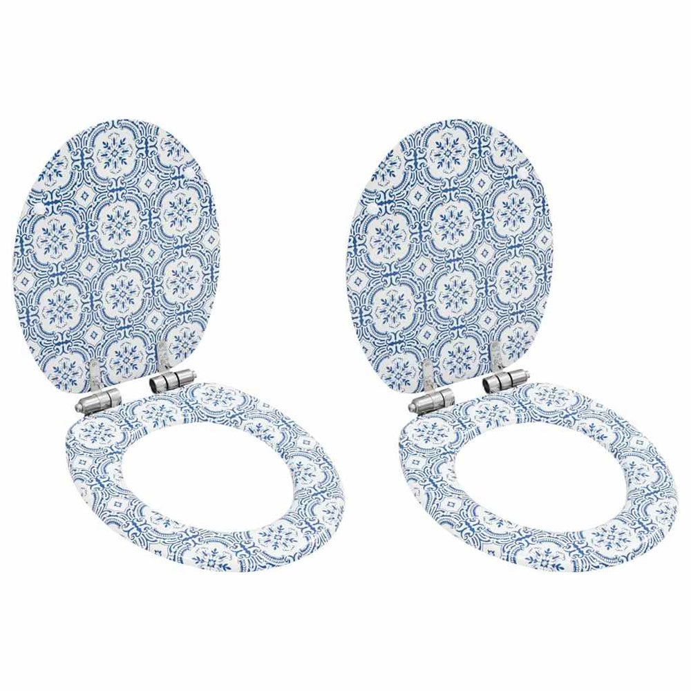 vidaXL Toilet Seats 2 pcs Soft-Close Lid MDF Porcelain Design