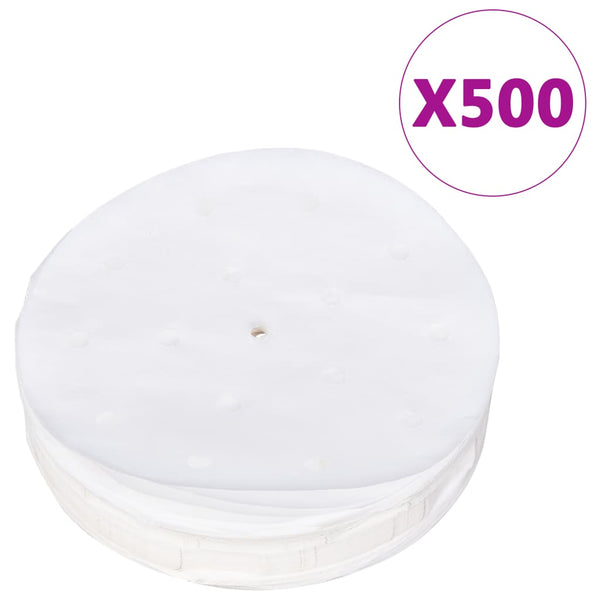 vidaXL Hamburger Press with 500 Wax Papers Aluminum 10 cm