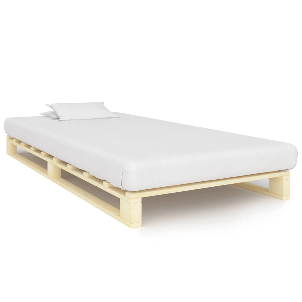 vidaXL Solid Pine Pallet Bed 90x200 cm