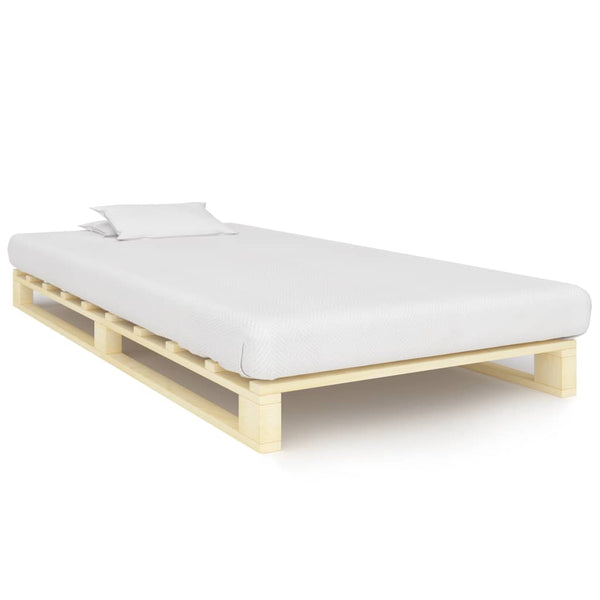 vidaXL Solid Pine Pallet Bed 90x200 cm