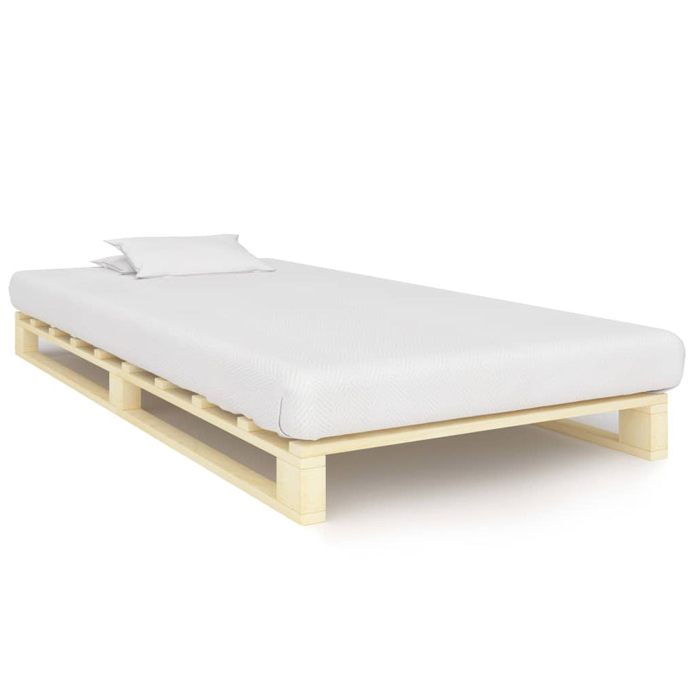 vidaXL Solid Pine Pallet Bed 100x200 cm