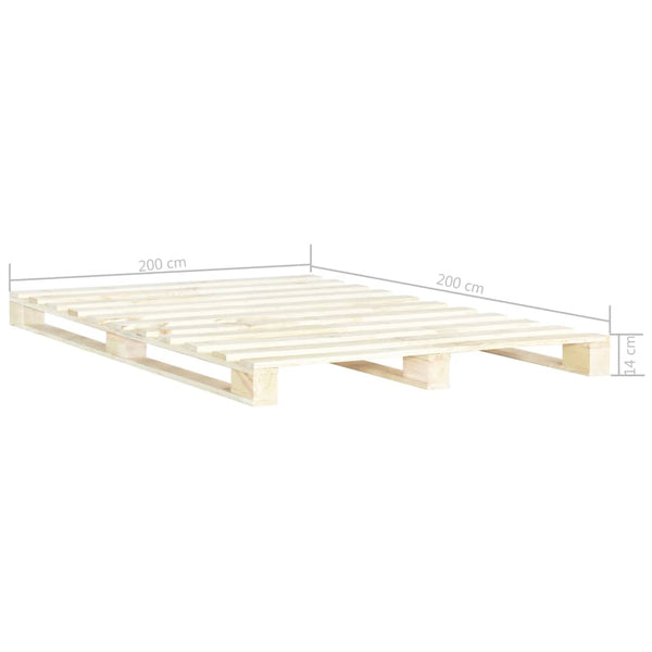 vidaXL Pallet Bed Solid Pine Wood 200x200 cm