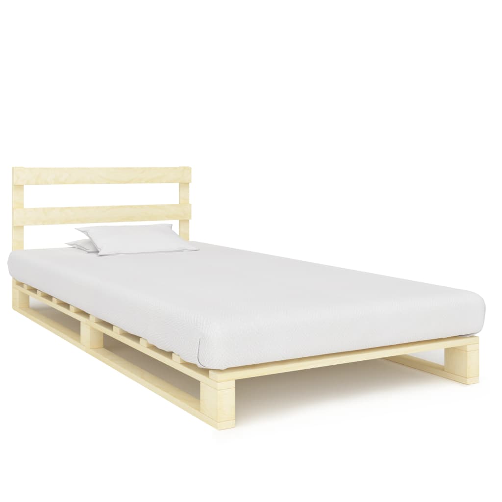 vidaXL Solid Pine Pallet Bed 90x200 cm