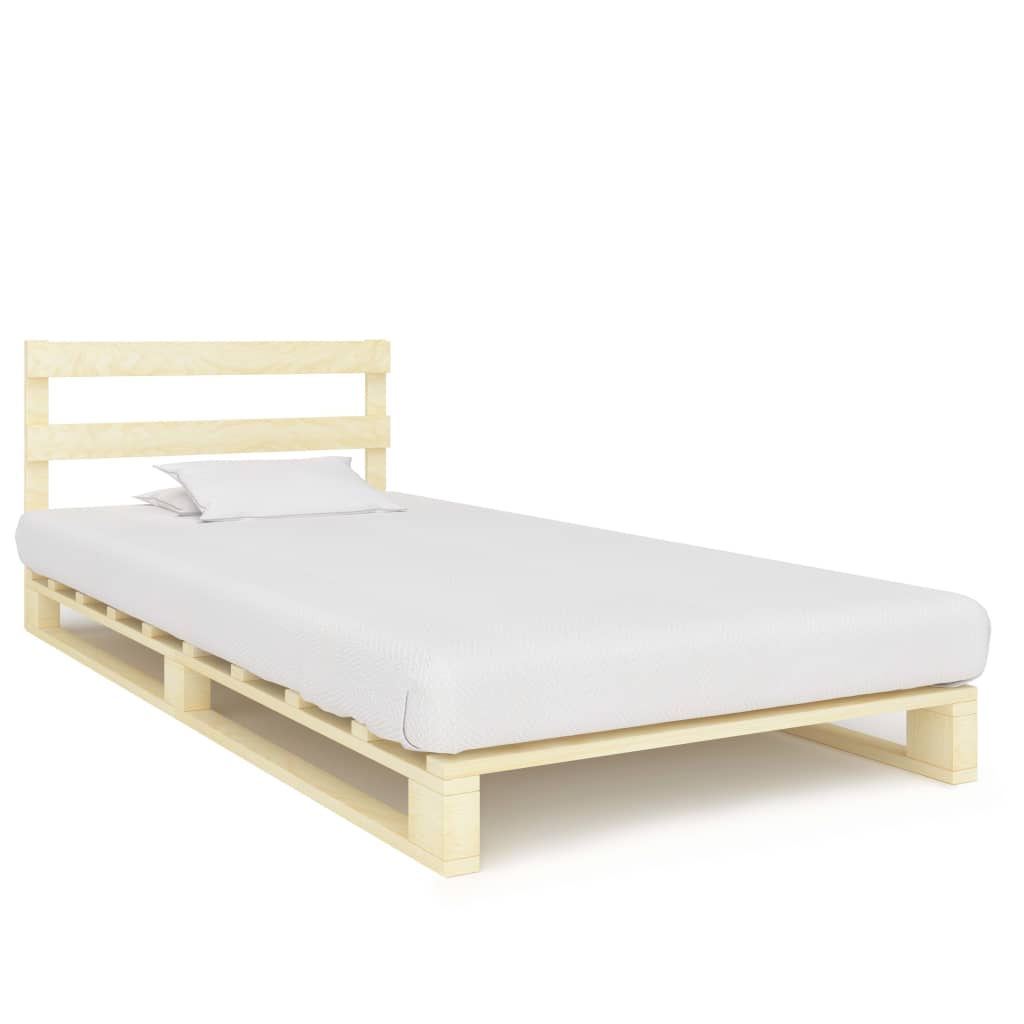 vidaXL Solid Pine Pallet Bed 100x200 cm