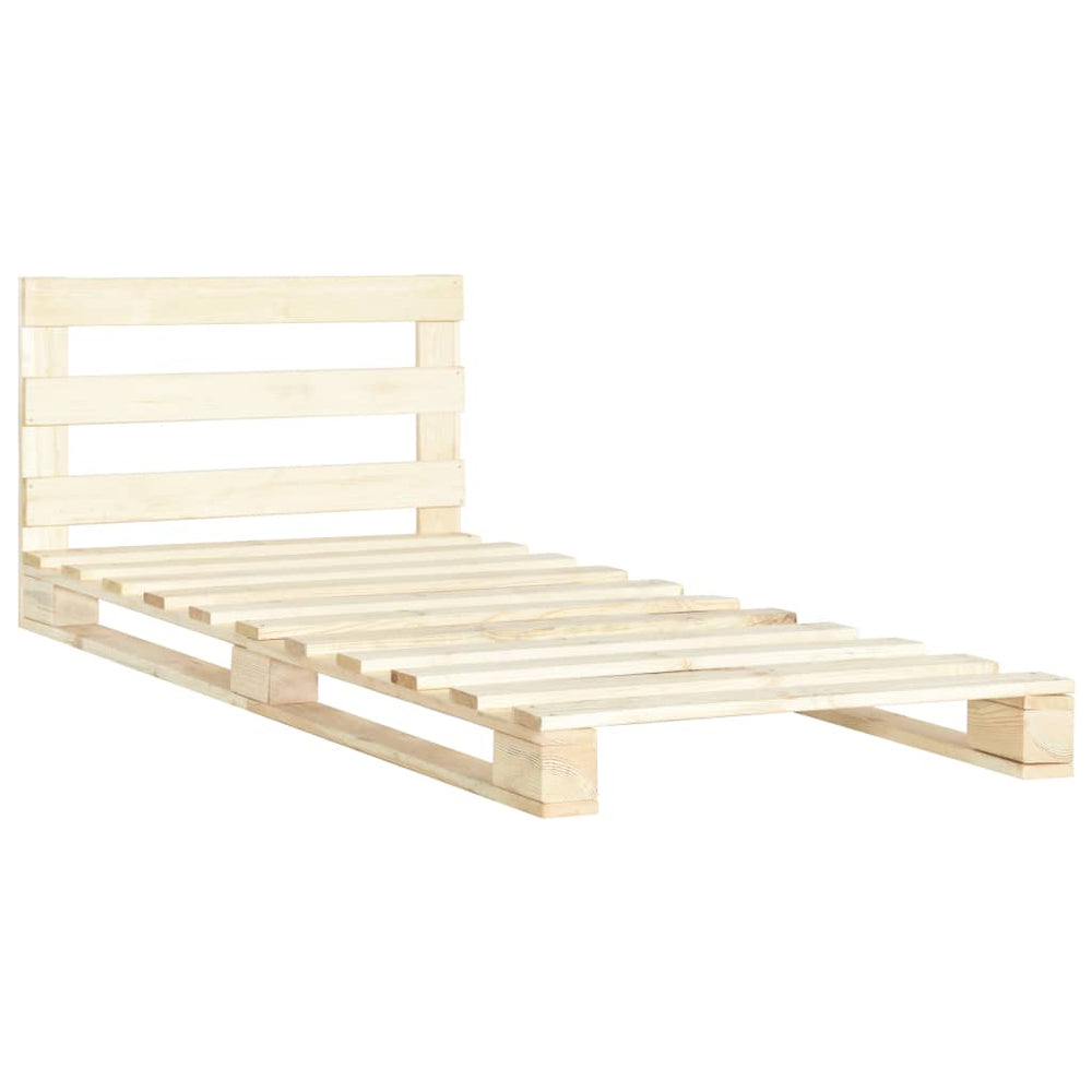 vidaXL Solid Pine Pallet Bed 100x200 cm