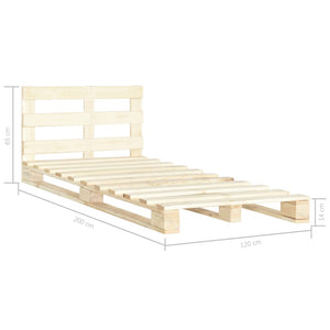 vidaXL Pine Solid Wood Pallet Bed 120x200 cm