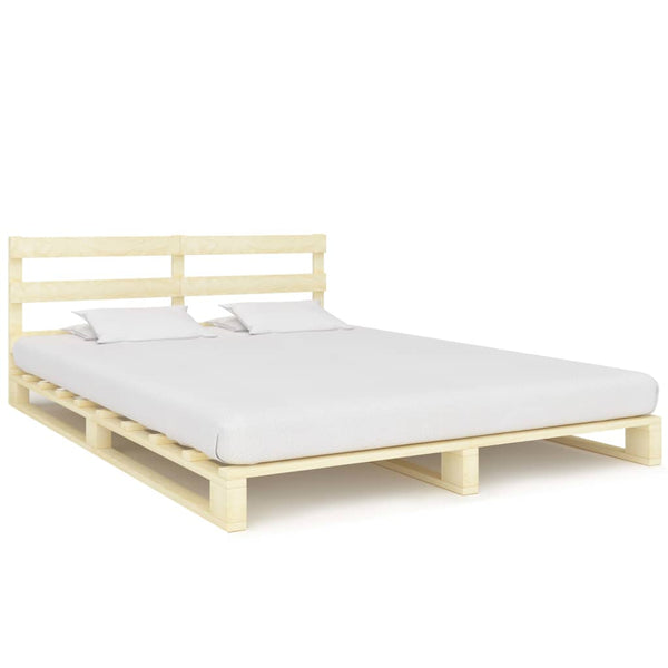 vidaXL Solid Pine Pallet Bed 140x200 cm