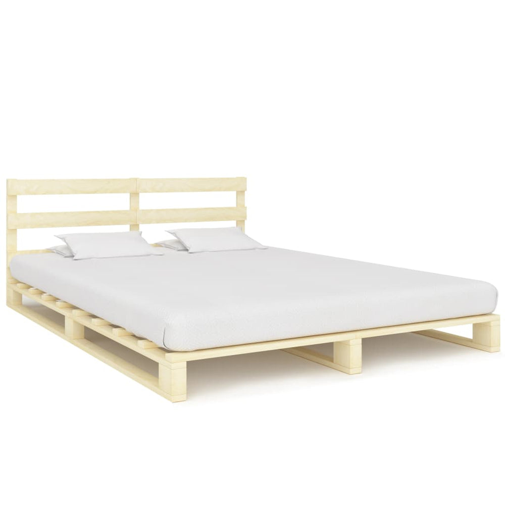 vidaXL Pine Solid Wood Pallet Bed 160x200 cm