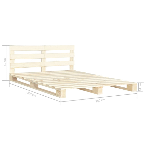 vidaXL Pine Solid Wood Pallet Bed 160x200 cm