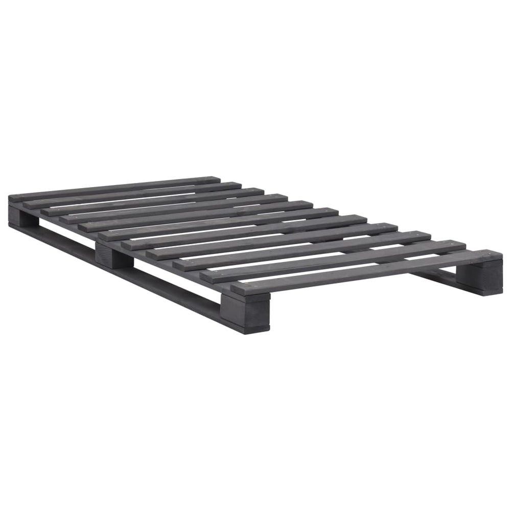 vidaXL Pallet Bed Grey Solid Pine Wood 90x200 cm