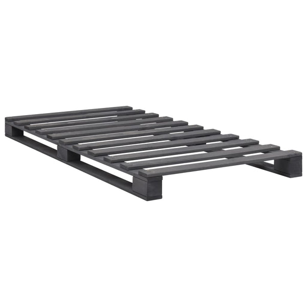 vidaXL Pallet Bed Grey Solid Pine Wood 90x200 cm