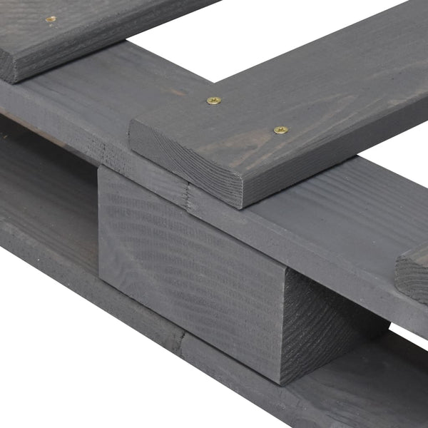 vidaXL Pallet Bed Grey Solid Pine Wood 90x200 cm