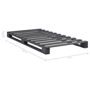 vidaXL Pallet Bed Grey Solid Pine Wood 90x200 cm