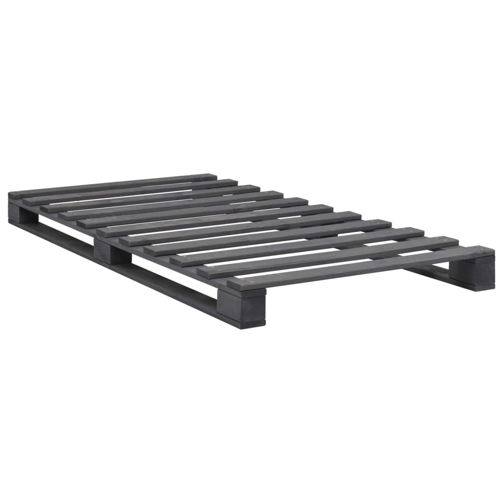 vidaXL Pallet Bed Grey Solid Pine Wood 100x200 cm