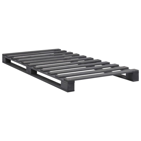vidaXL Pallet Bed Grey Solid Pine Wood 100x200 cm