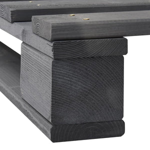 vidaXL Pallet Bed Grey Solid Pine Wood 100x200 cm