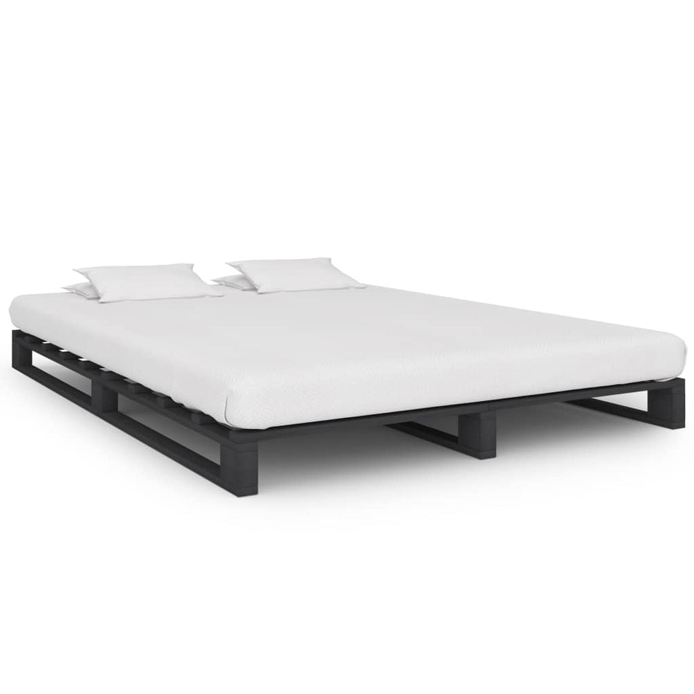 vidaXL Pallet Bed Grey Solid Pine Wood 120x200 cm
