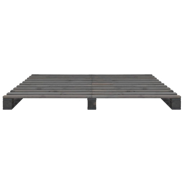 vidaXL Pallet Bed Grey Solid Pine Wood 120x200 cm