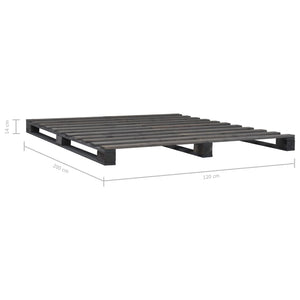 vidaXL Pallet Bed Grey Solid Pine Wood 120x200 cm