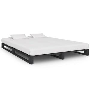 vidaXL Pallet Bed Grey Solid Pine Wood 140x200 cm