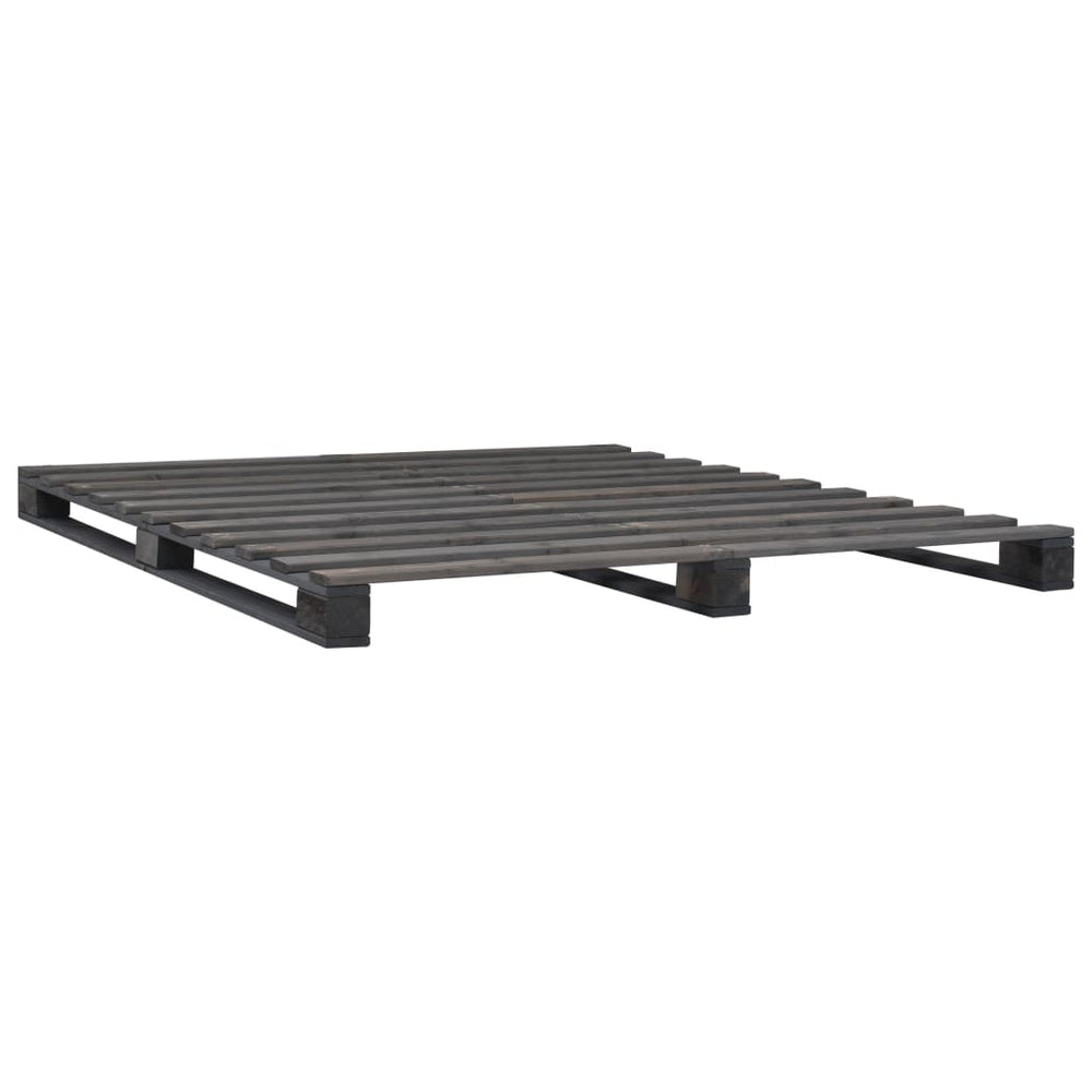 vidaXL Pallet Bed Grey Solid Pine Wood 140x200 cm