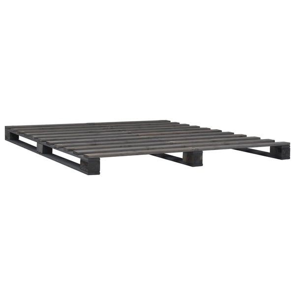 vidaXL Pallet Bed Grey Solid Pine Wood 140x200 cm