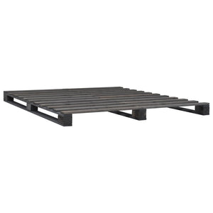 vidaXL Pallet Bed Grey Solid Pine Wood 140x200 cm