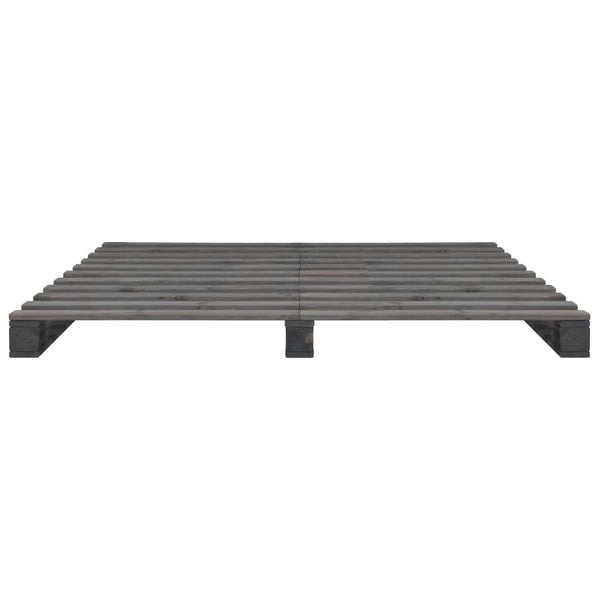 vidaXL Pallet Bed Grey Solid Pine Wood 140x200 cm