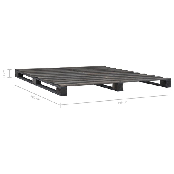 vidaXL Pallet Bed Grey Solid Pine Wood 140x200 cm