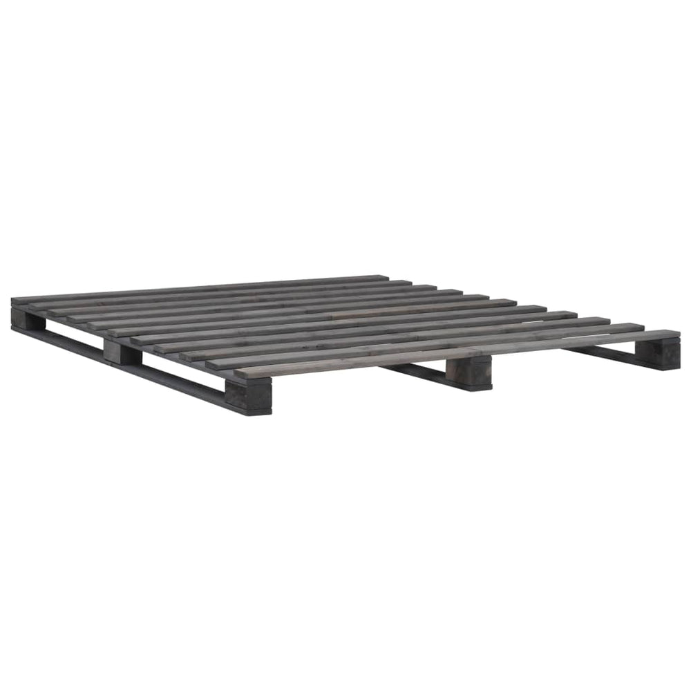 vidaXL Pallet Bed Grey Solid Pine Wood 160x200 cm